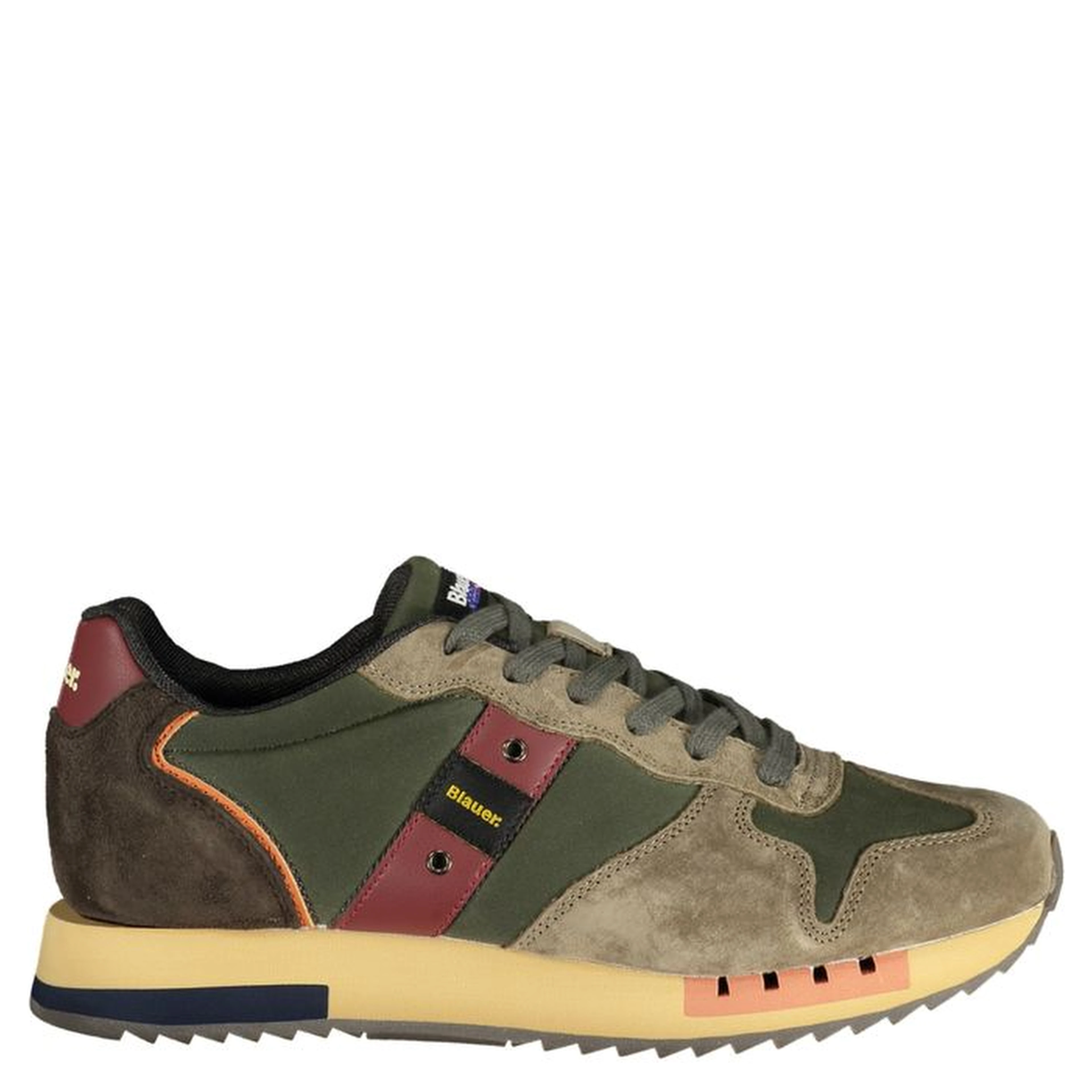 Green Polyester Athletic Sneakers