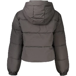 Black Polyester Full-Length Jacket