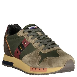 Green Polyester Athletic Sneakers
