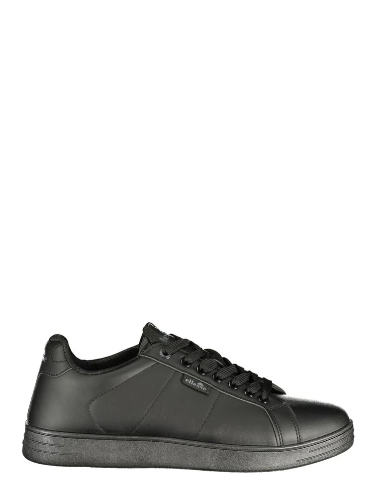 Black Polyester Athletic Sneakers