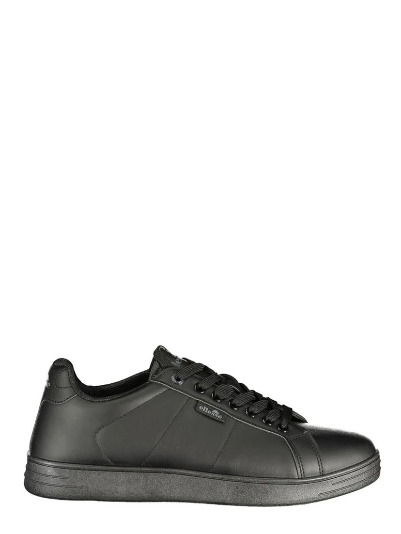 Black Polyester Athletic Sneakers