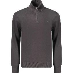 Black Cotton Men's Sweater
