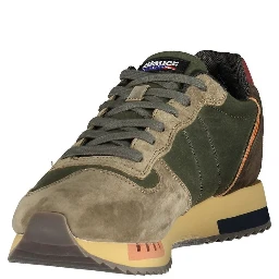 Green Polyester Athletic Sneakers