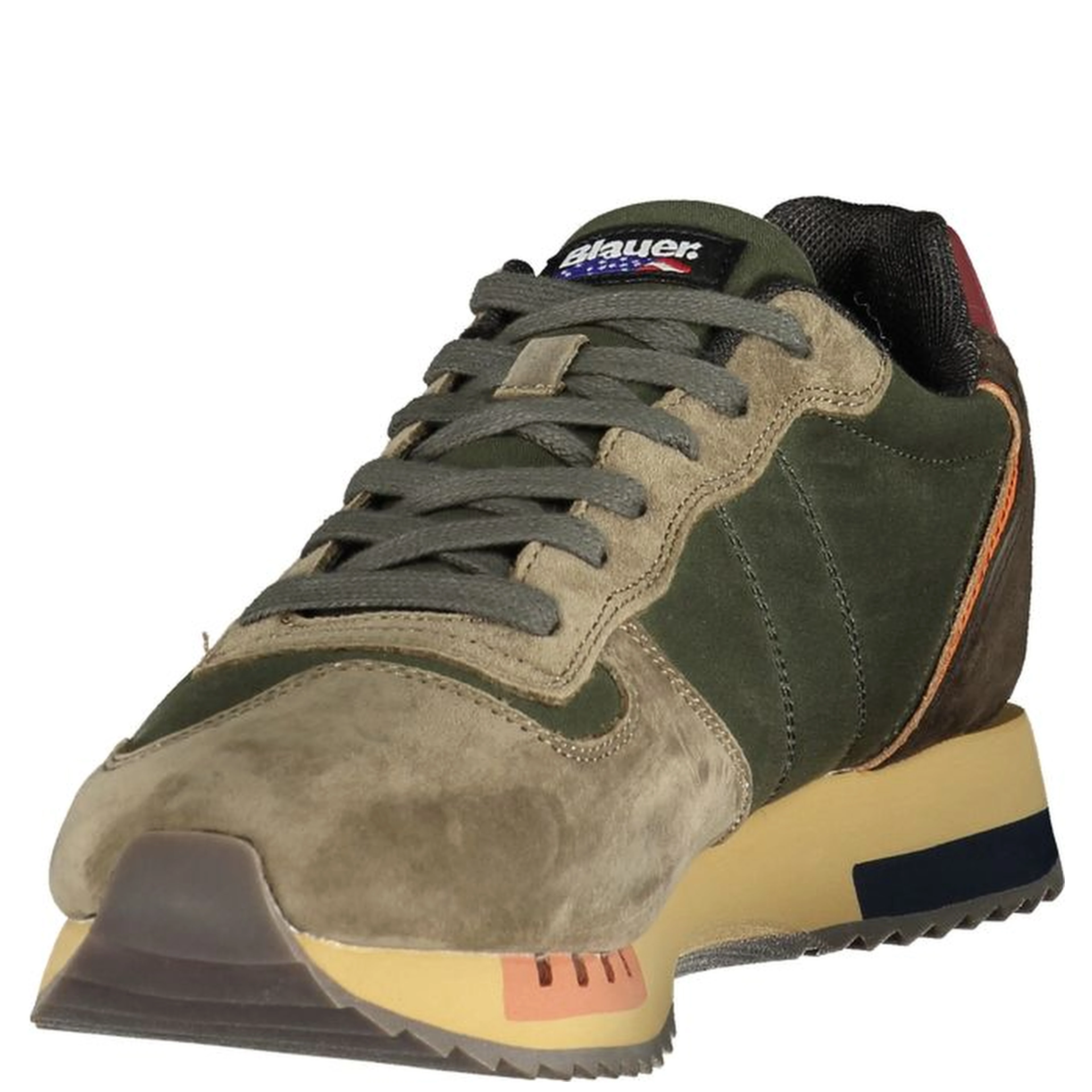 Green Polyester Athletic Sneakers