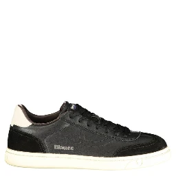 Black Polyester Athletic Sneakers