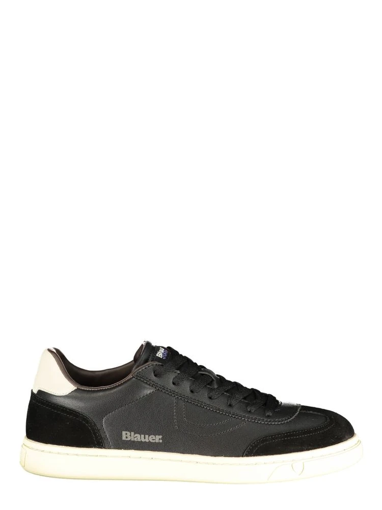 Black Polyester Athletic Sneakers