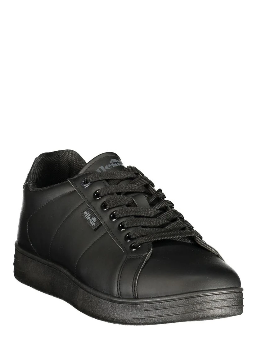 Black Polyester Athletic Sneakers
