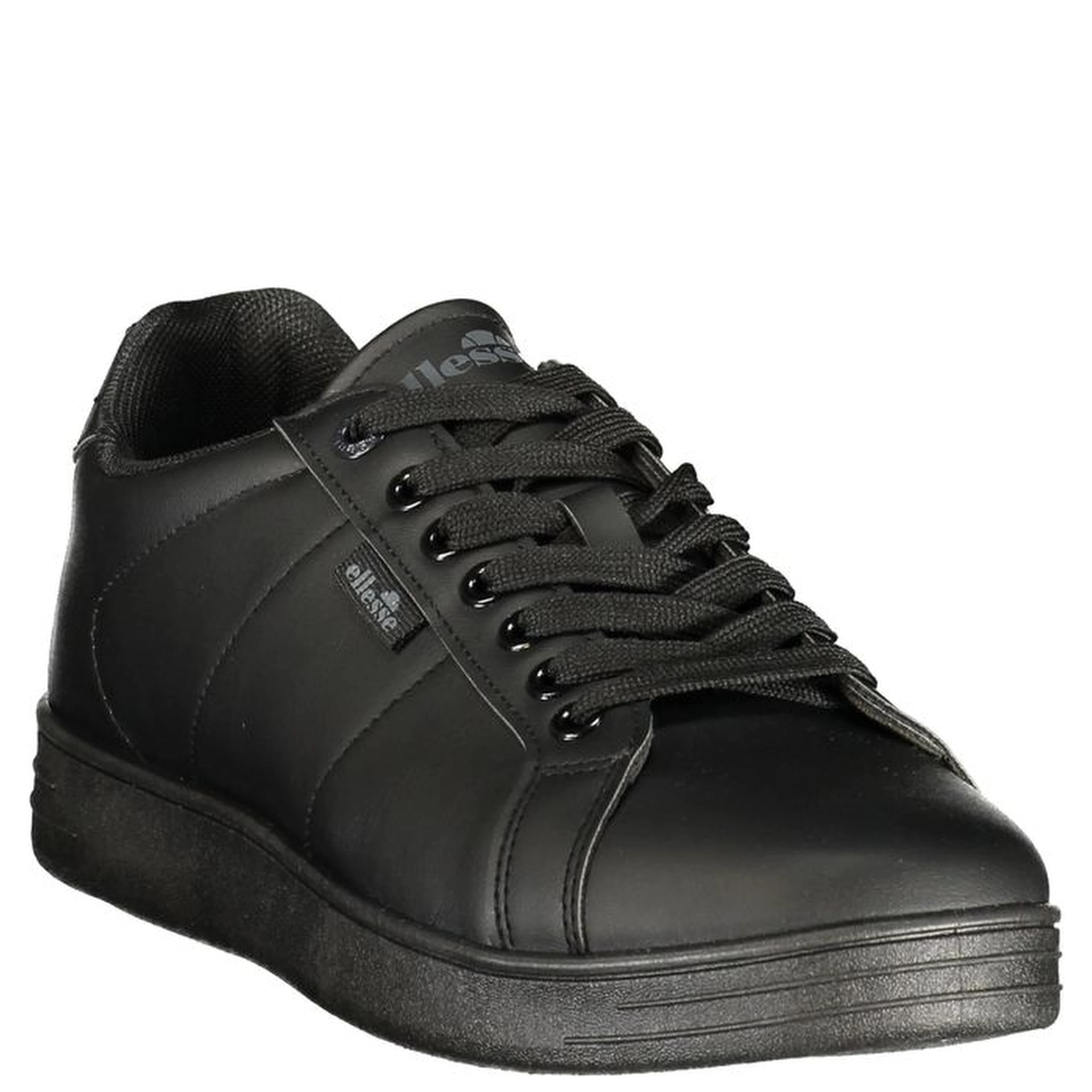 Black Polyester Athletic Sneakers