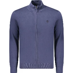 Blue Cotton Men Sweater