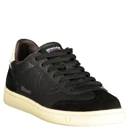 Black Polyester Athletic Sneakers