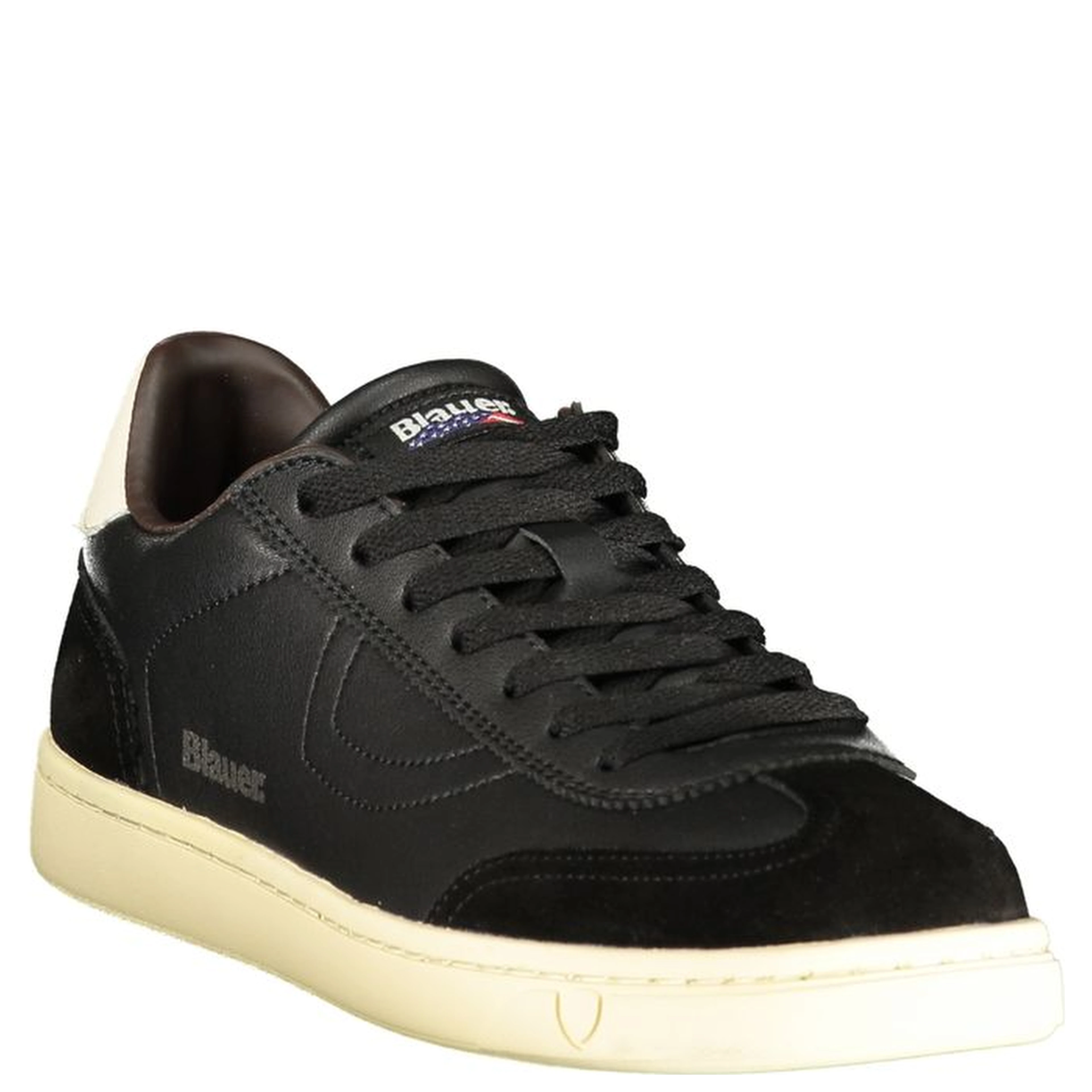 Black Polyester Athletic Sneakers