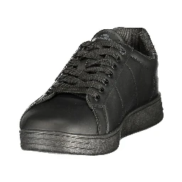 Black Polyester Athletic Sneakers