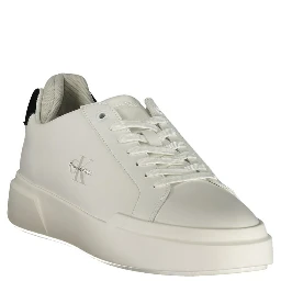 White Polyurethane Men Sneaker