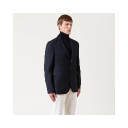 Blue Wool Full-Length Jacket