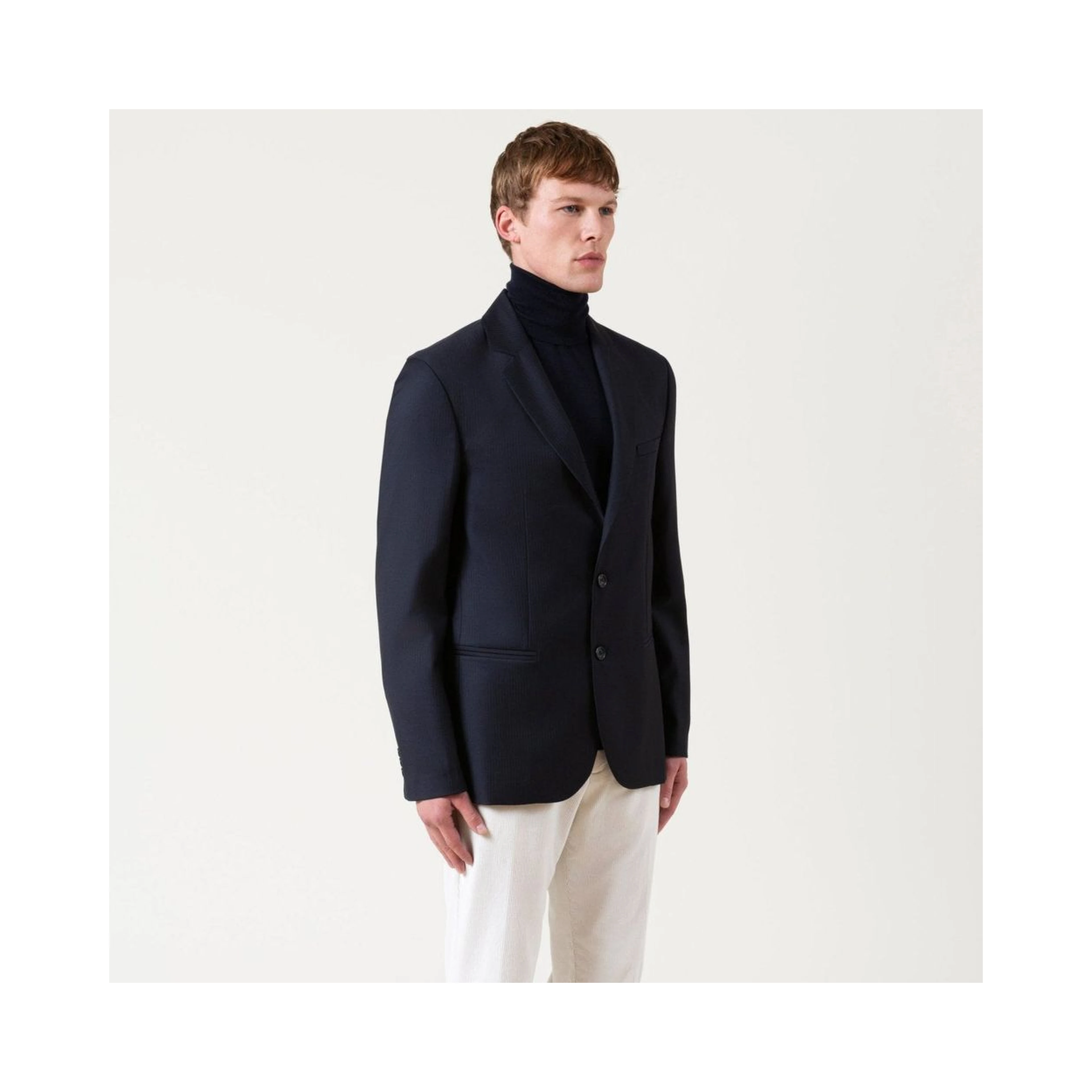 Blue Wool Full-Length Jacket
