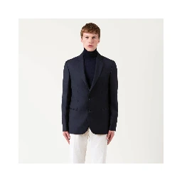 Blue Wool Full-Length Jacket
