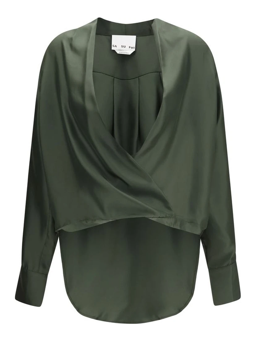 Bicolor Silk Blouse