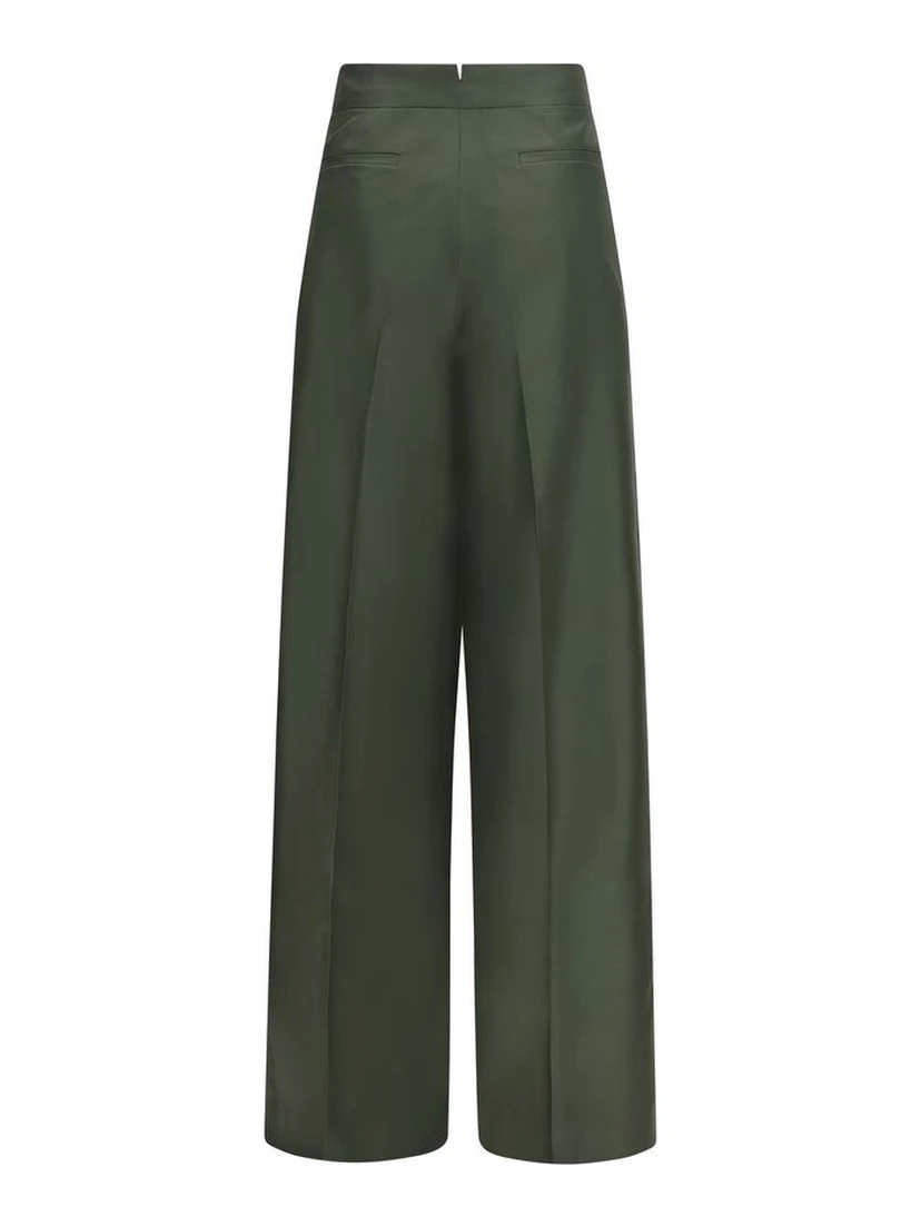 Bicolor Silk Casual Pants