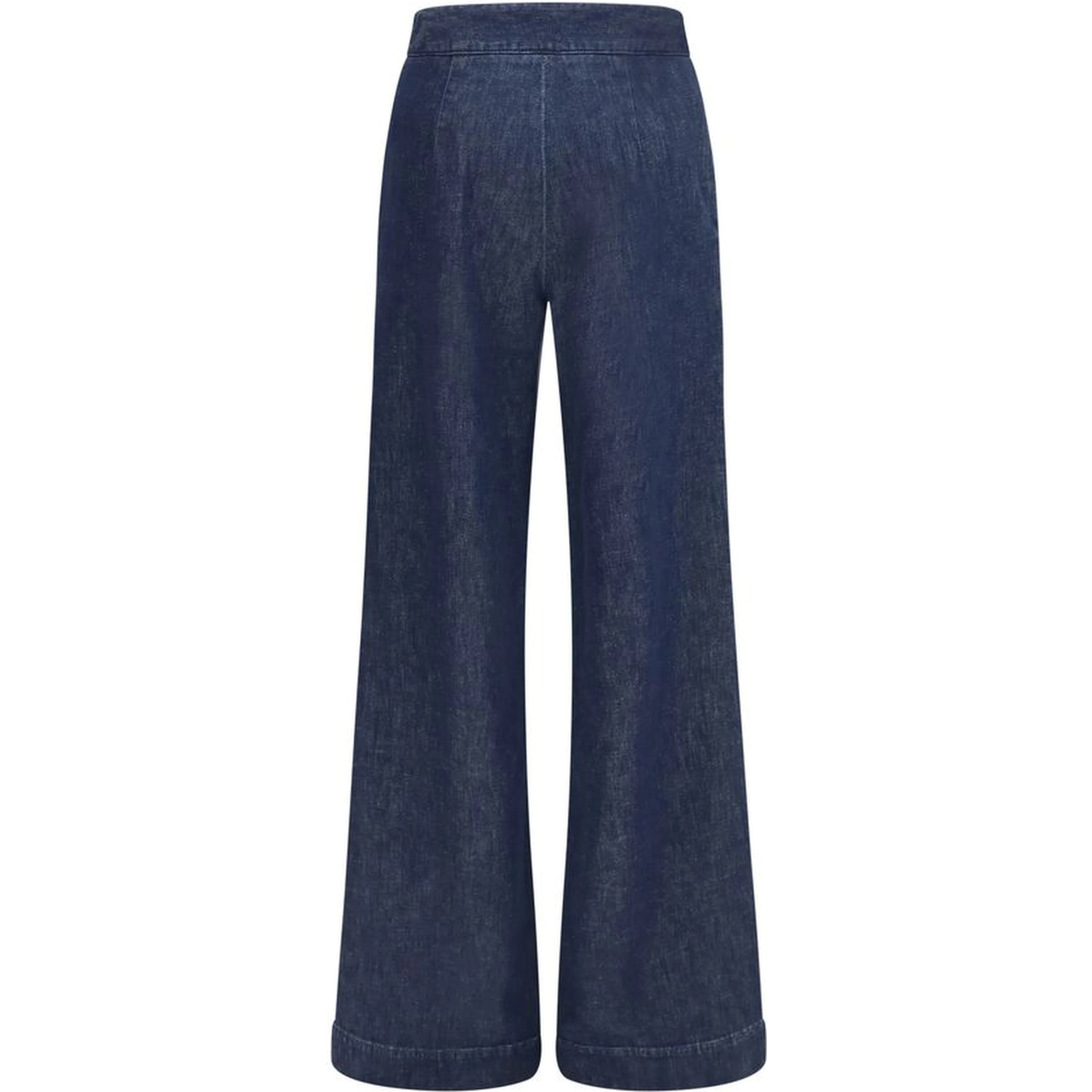 Blue Cotton Flared Jeans