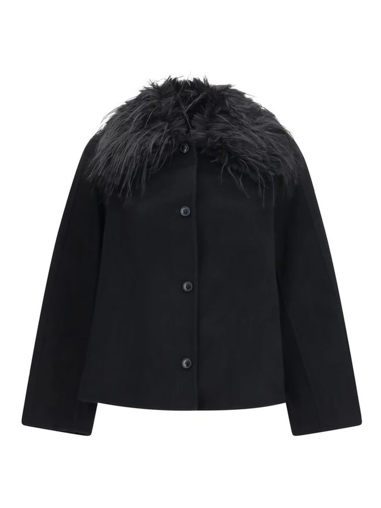 Black Wool Oves Aries Full-Length Jacket