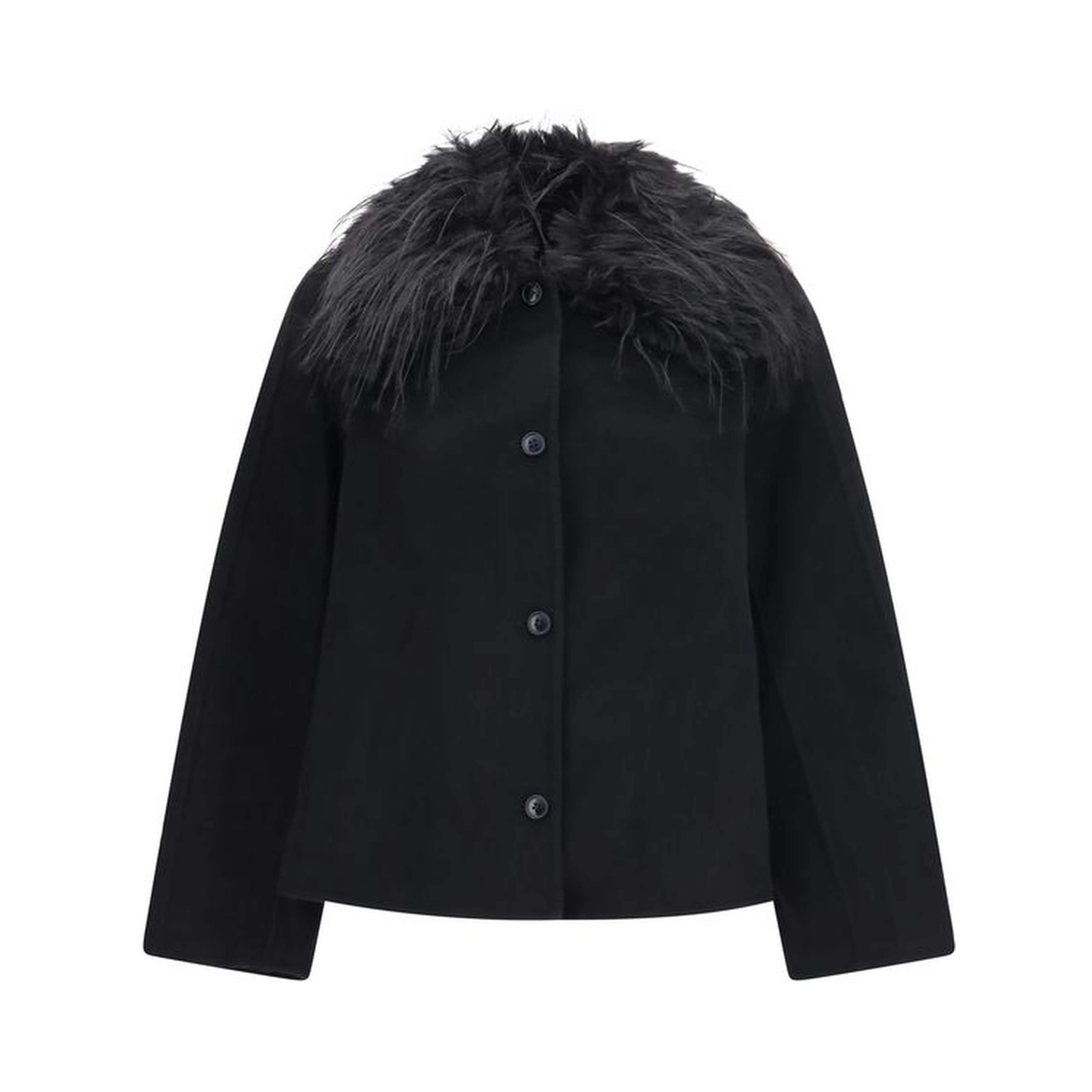 Black Wool Oves Aries Full-Length Jacket