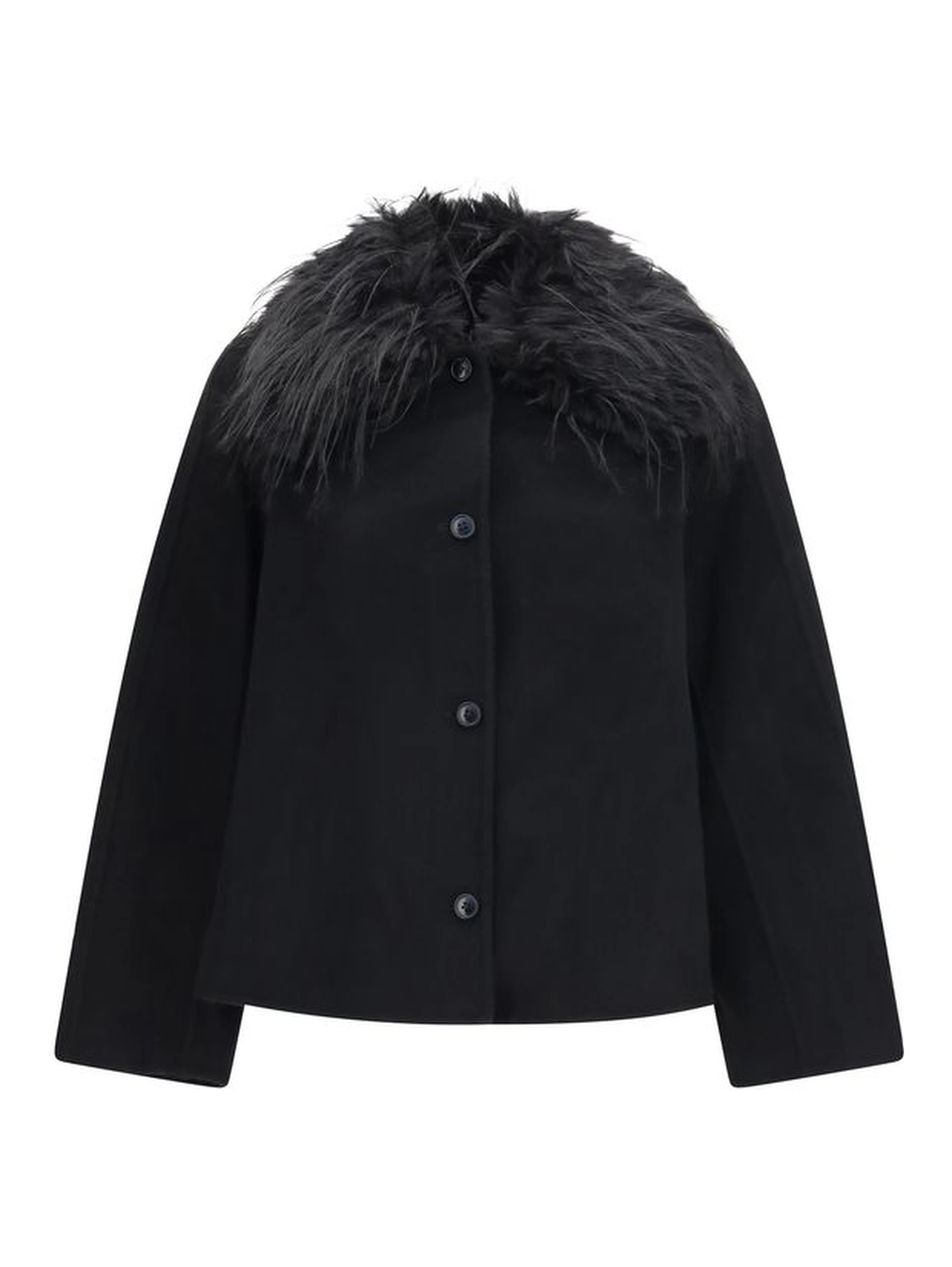 Black Wool Oves Aries Full-Length Jacket