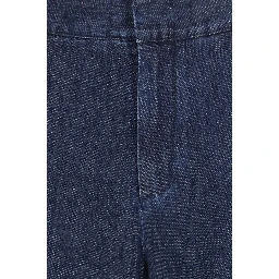 Blue Cotton Flared Jeans