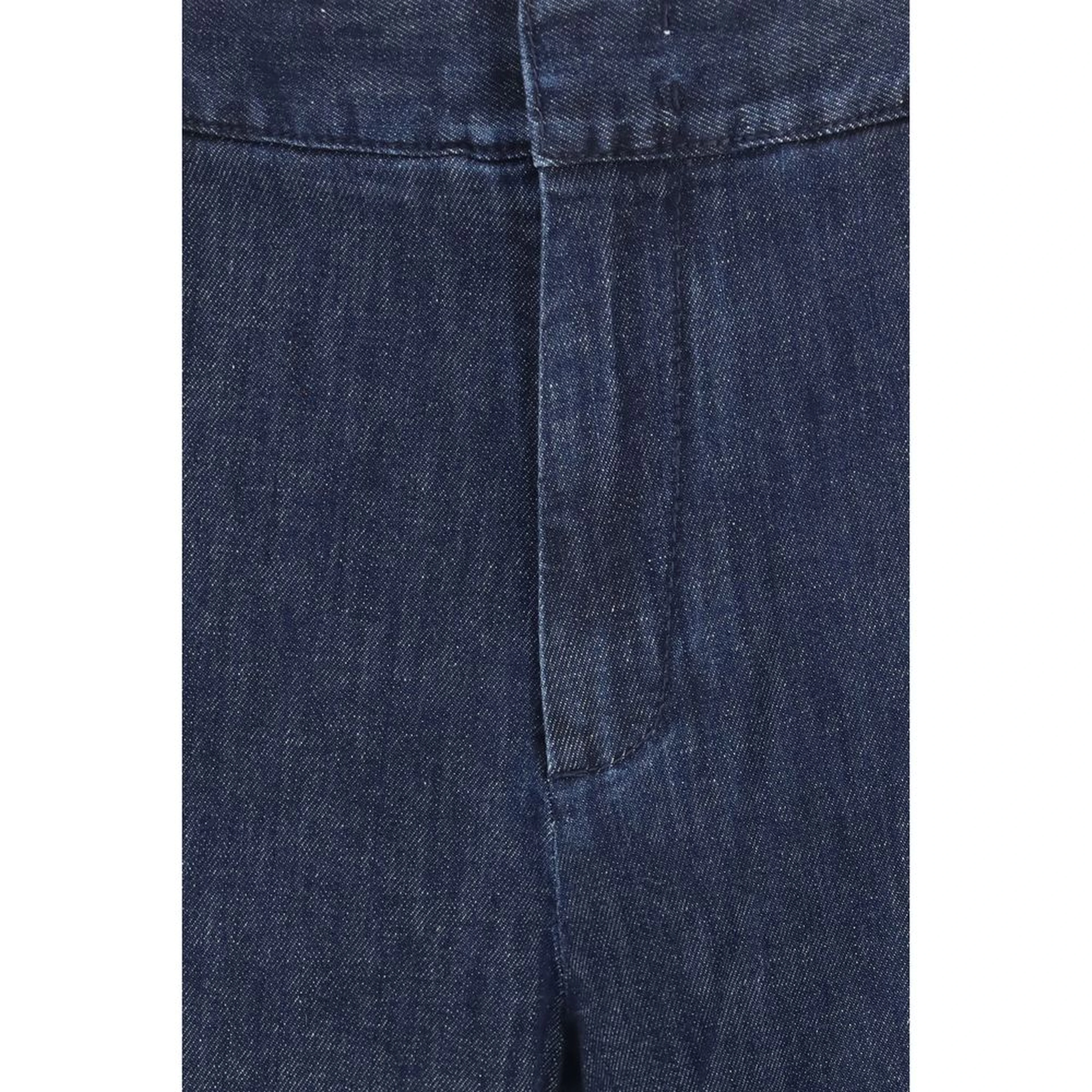 Blue Cotton Flared Jeans