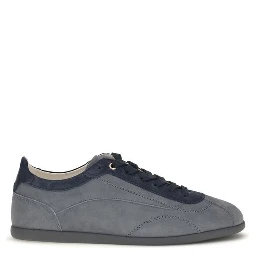 Gray Calf Leather Bos Taurus Low Top Sneakers