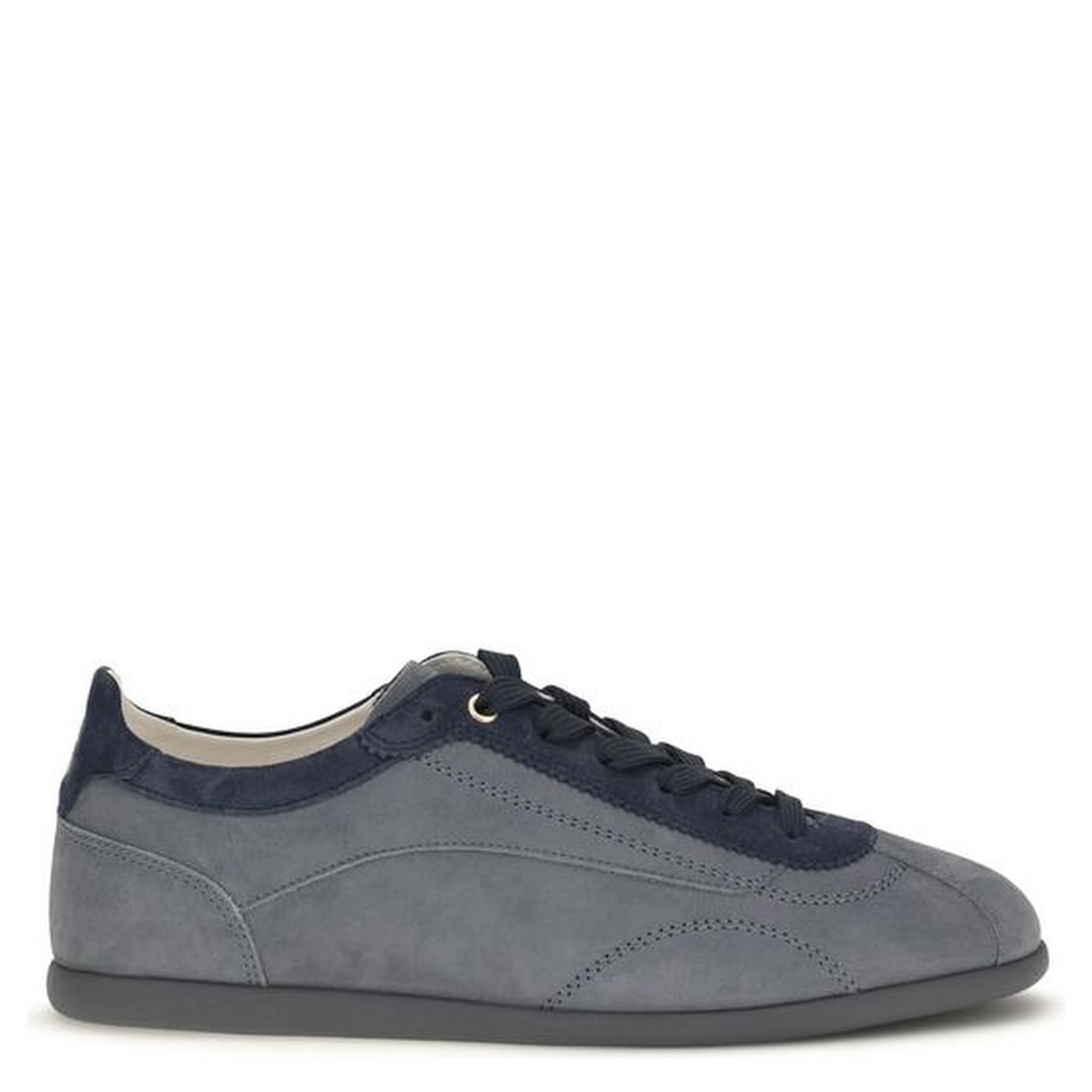 Gray Calf Leather Bos Taurus Low Top Sneakers