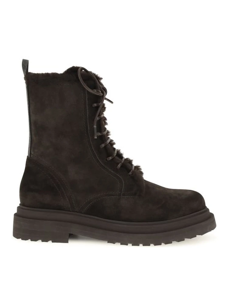 Black Calf Leather Bos Taurus Lace-Up Boots