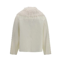 White Wool Oves Aries Full-Length Jacket
