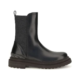 Black Calf Leather Bos Taurus Chelsea Boots