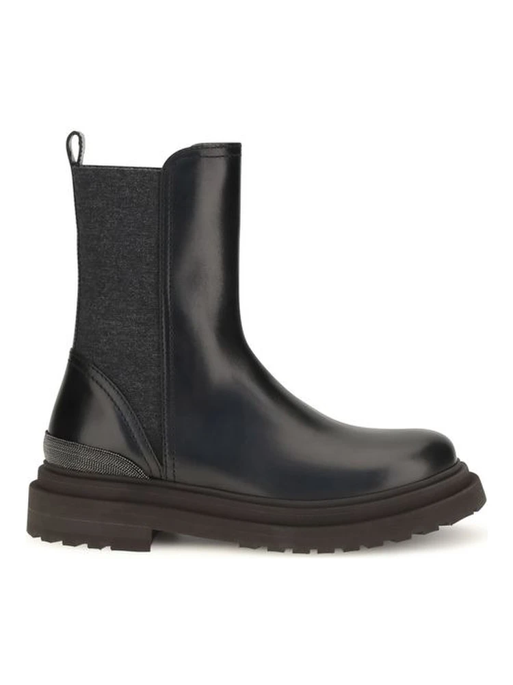 Black Calf Leather Bos Taurus Chelsea Boots