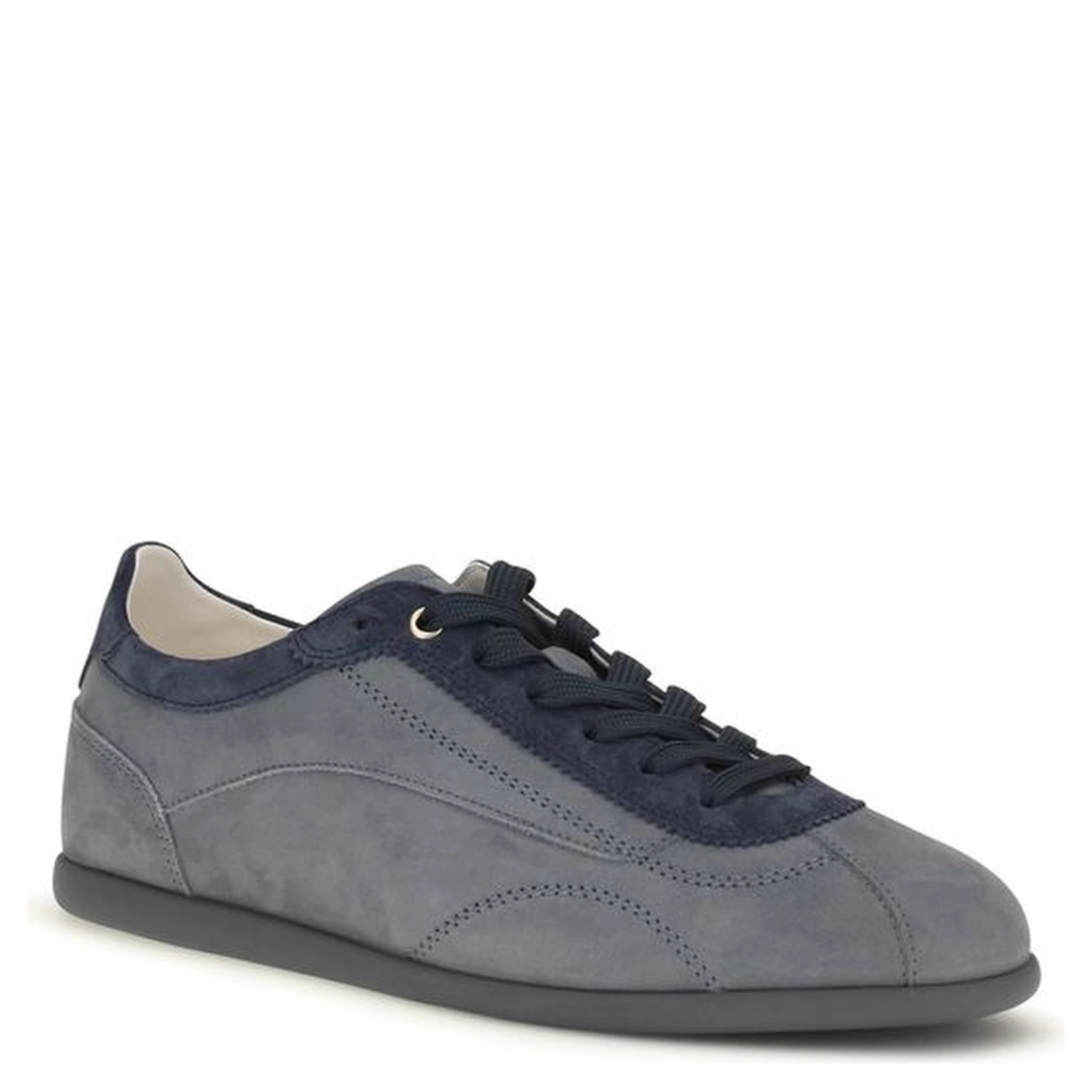 Gray Calf Leather Bos Taurus Low Top Sneakers