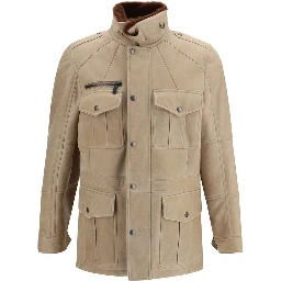Beige Lambskin Full-Length Jacket