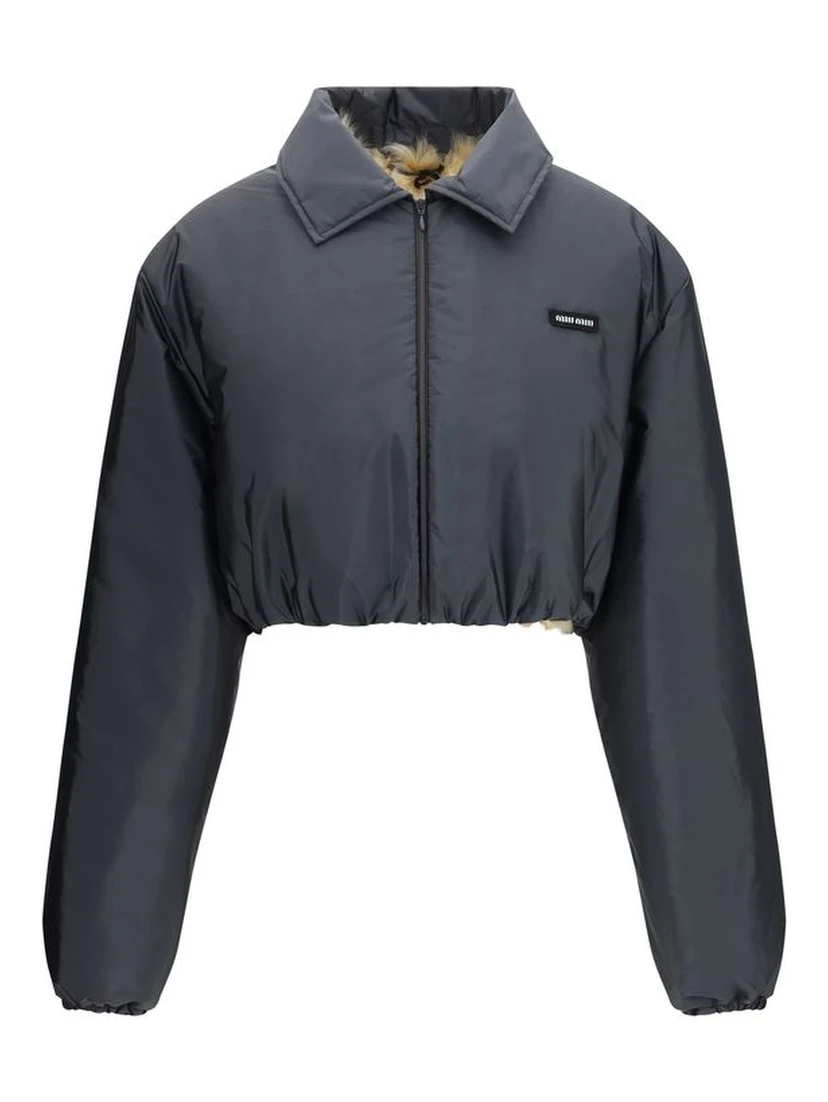 Gray Recycled Polyamide Shell Jacket
