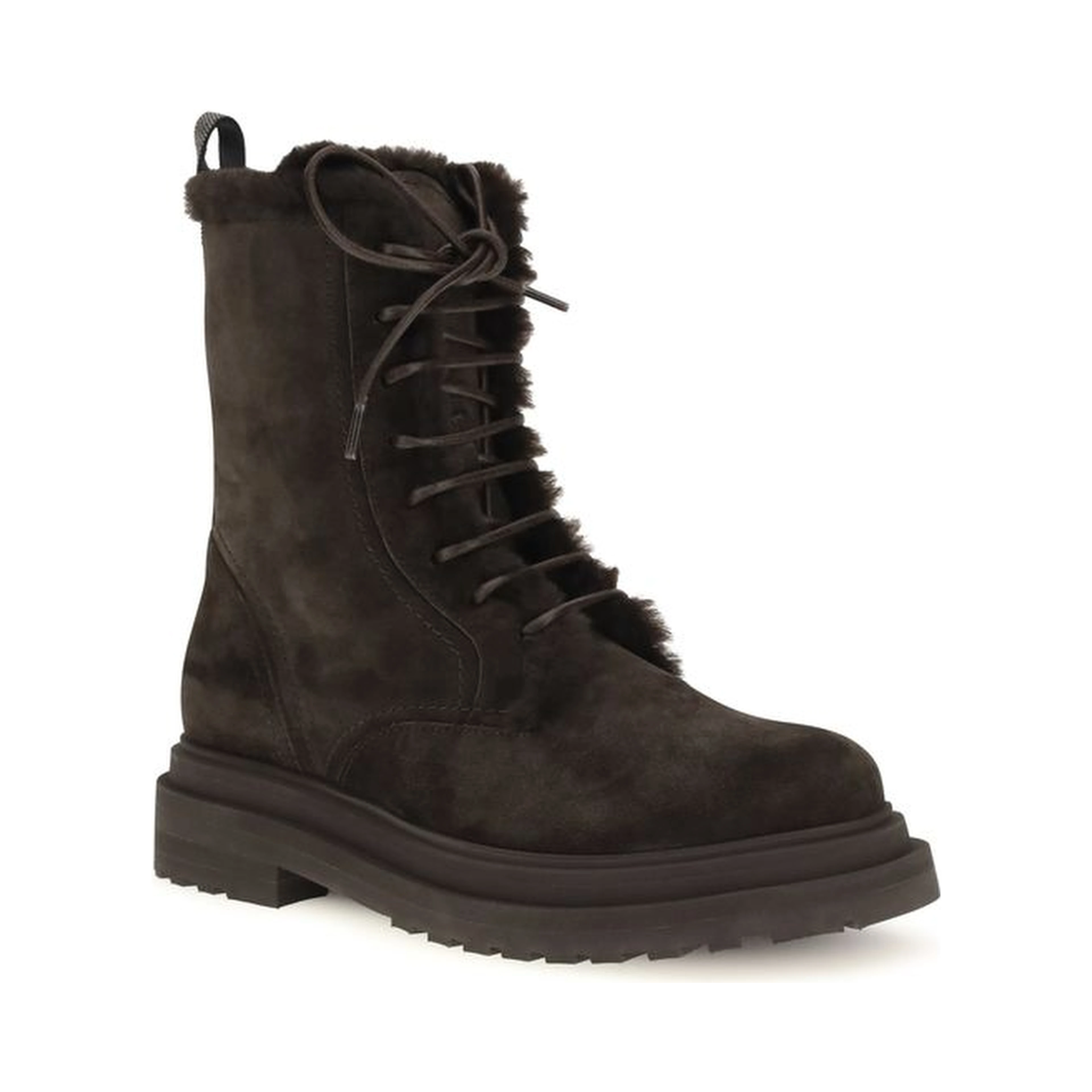 Black Calf Leather Bos Taurus Lace-Up Boots
