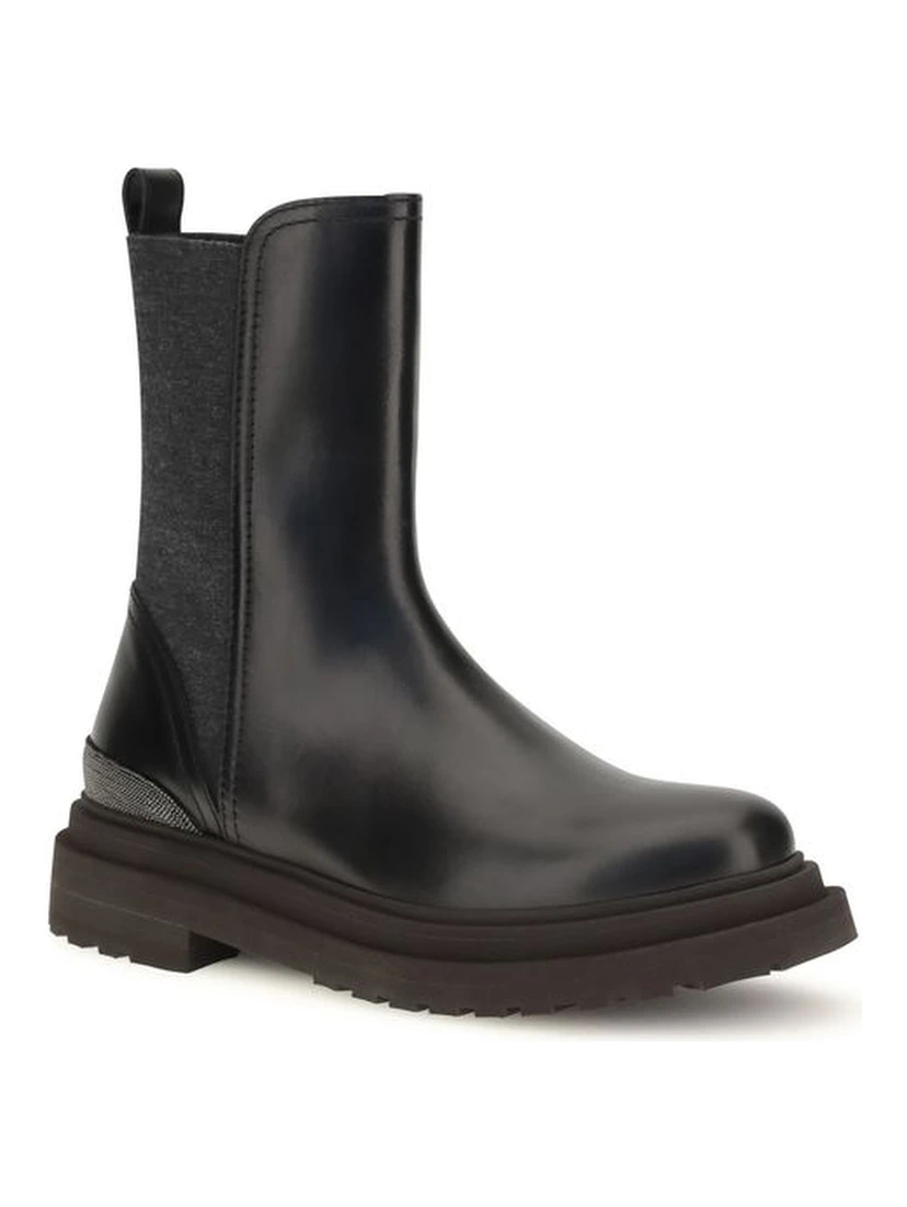 Black Calf Leather Bos Taurus Chelsea Boots