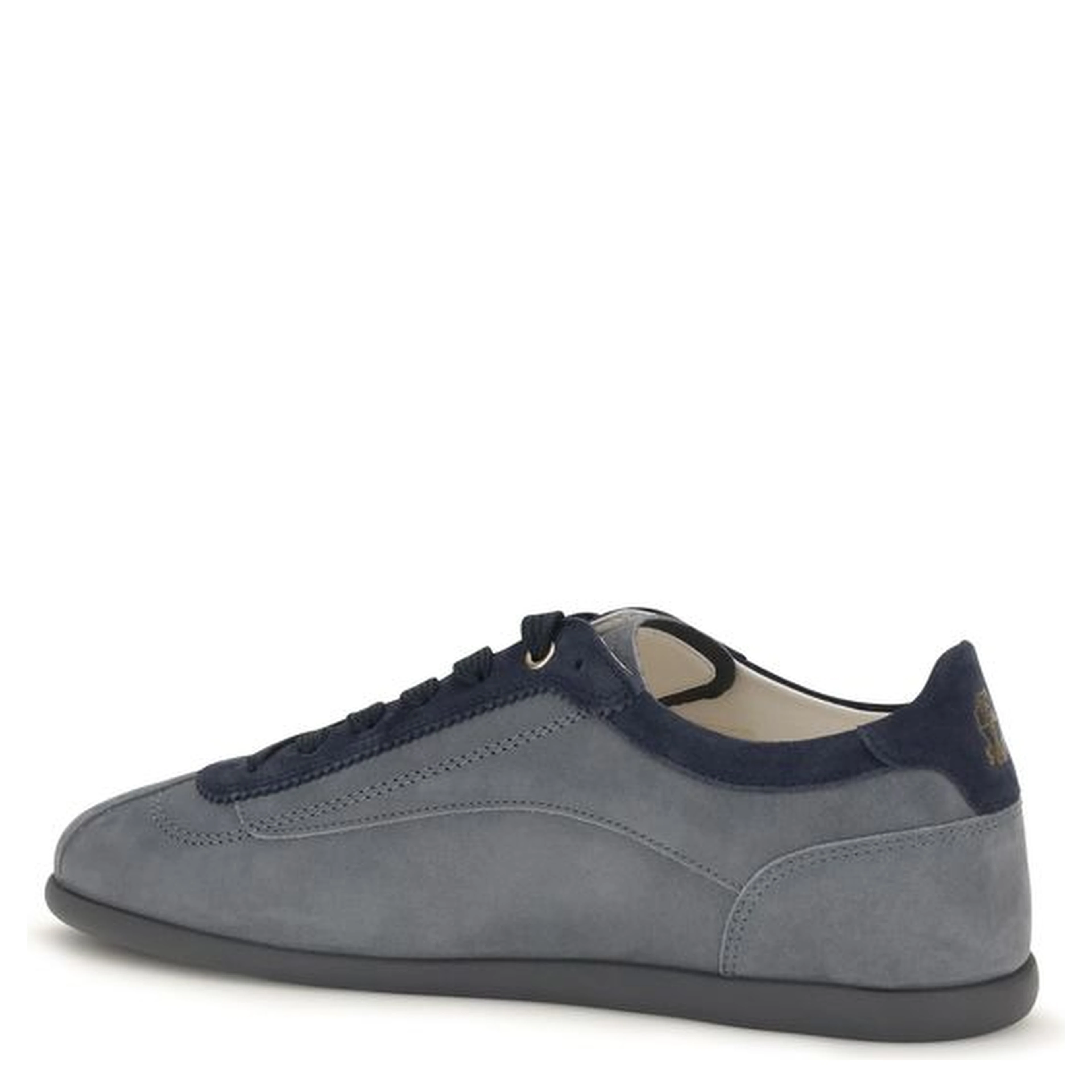 Gray Calf Leather Bos Taurus Low Top Sneakers