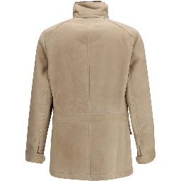 Beige Lambskin Full-Length Jacket