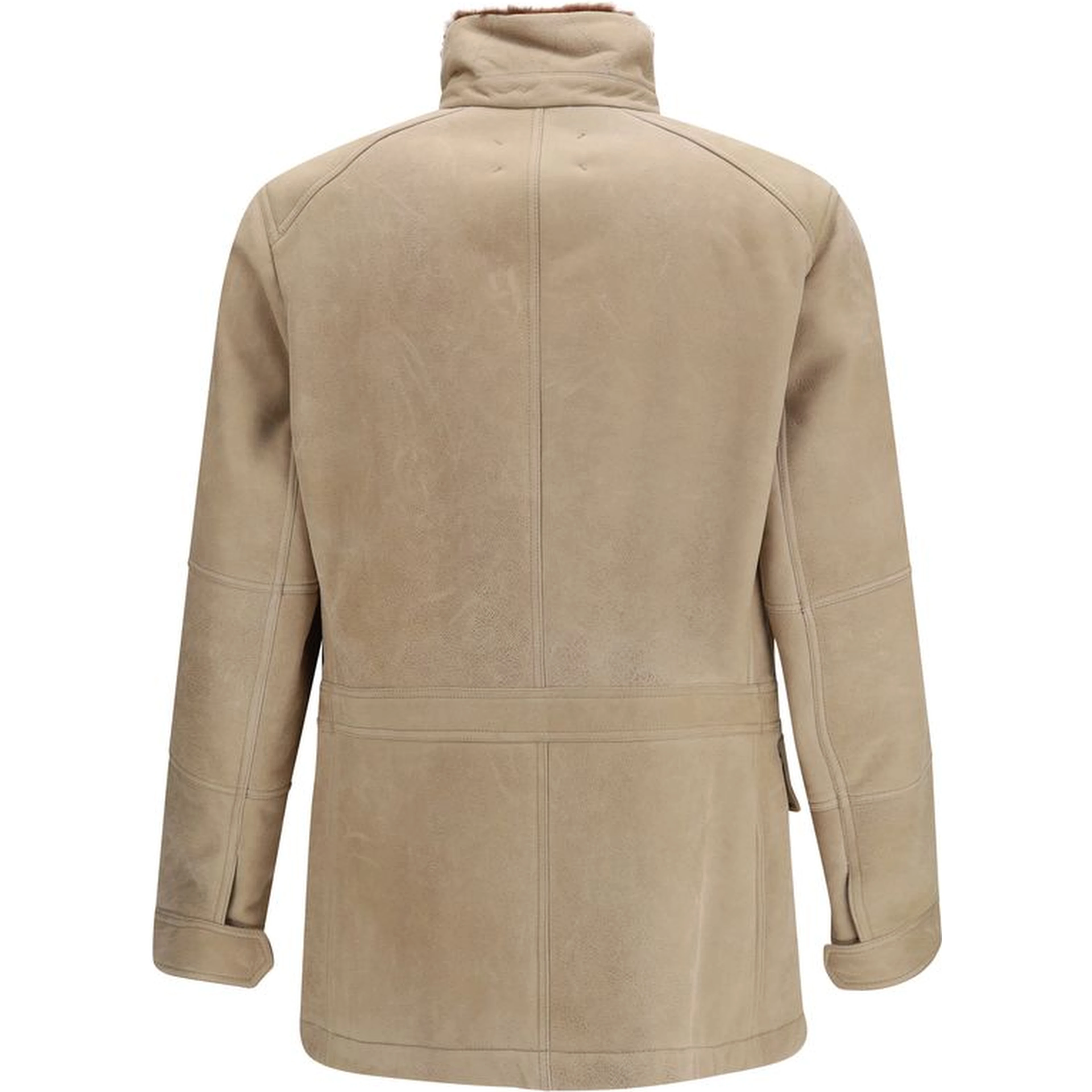 Beige Lambskin Full-Length Jacket