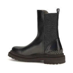 Black Calf Leather Bos Taurus Chelsea Boots