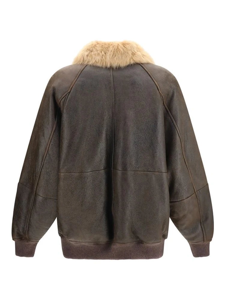 Brown Lambskin Bomber alternative