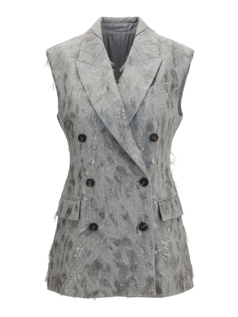 Gray Wool Oves Aries Sleeveless Jacket