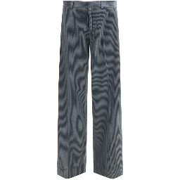 Gray Cotton Casual Pants