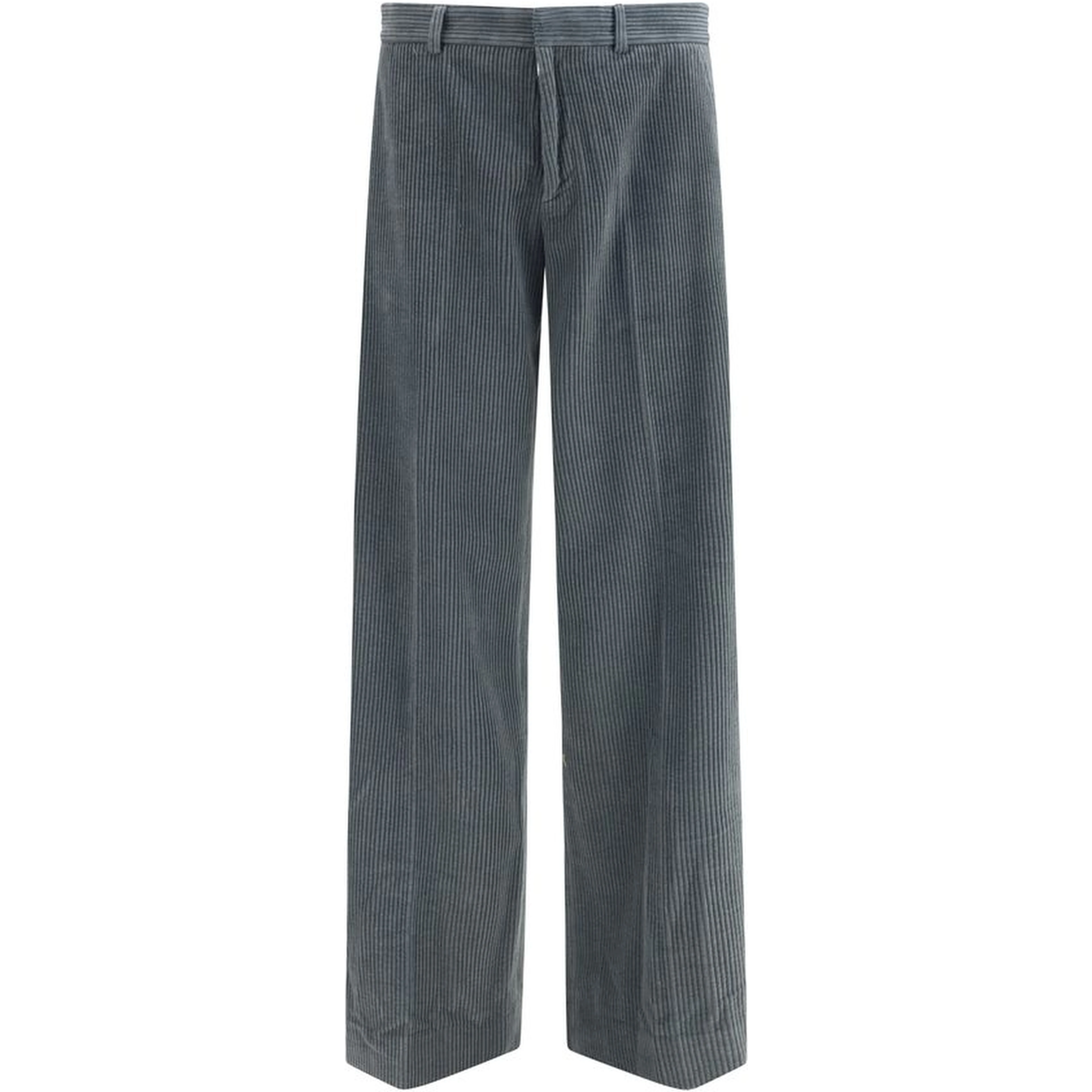 Gray Cotton Casual Pants