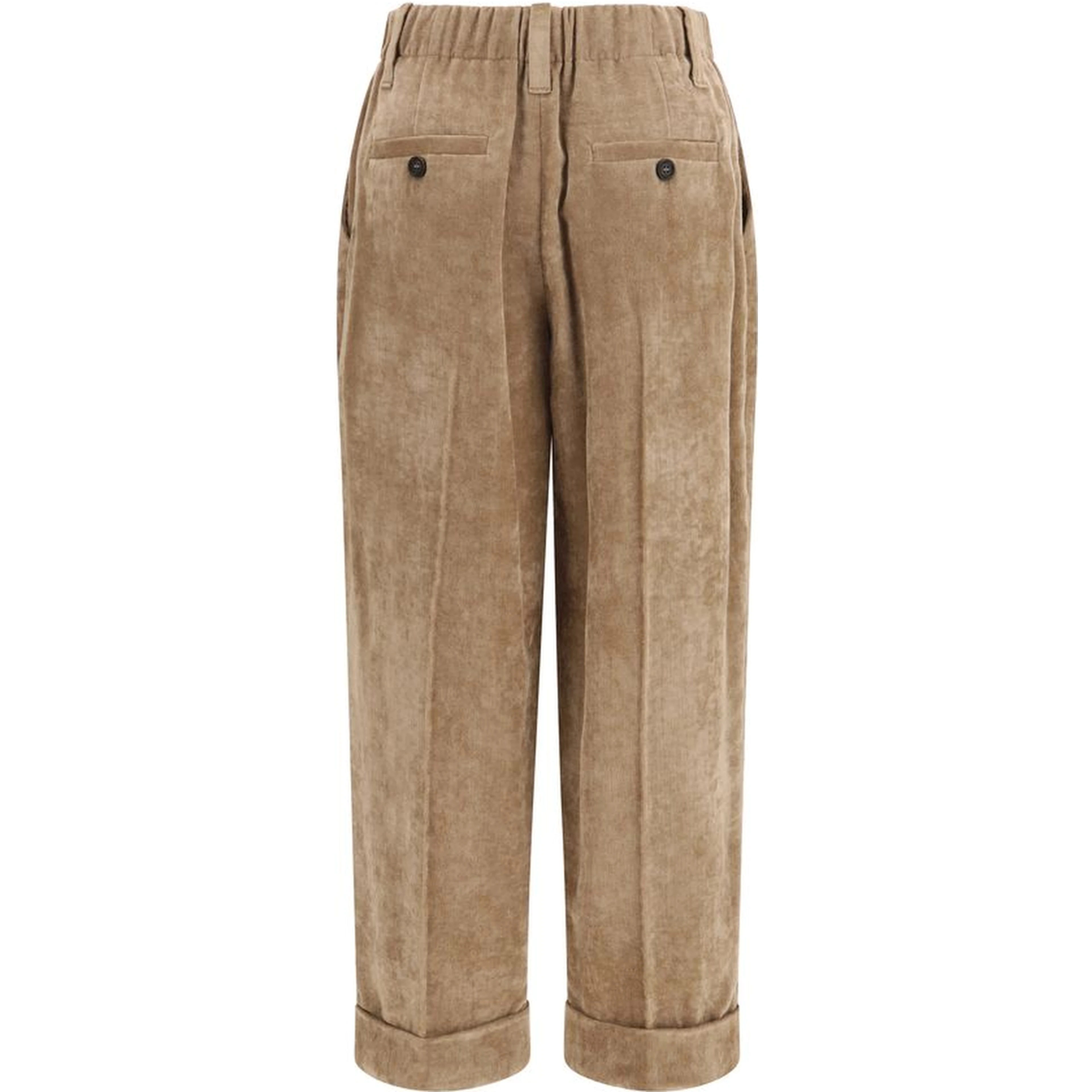 Brown Viscose Casual Pants