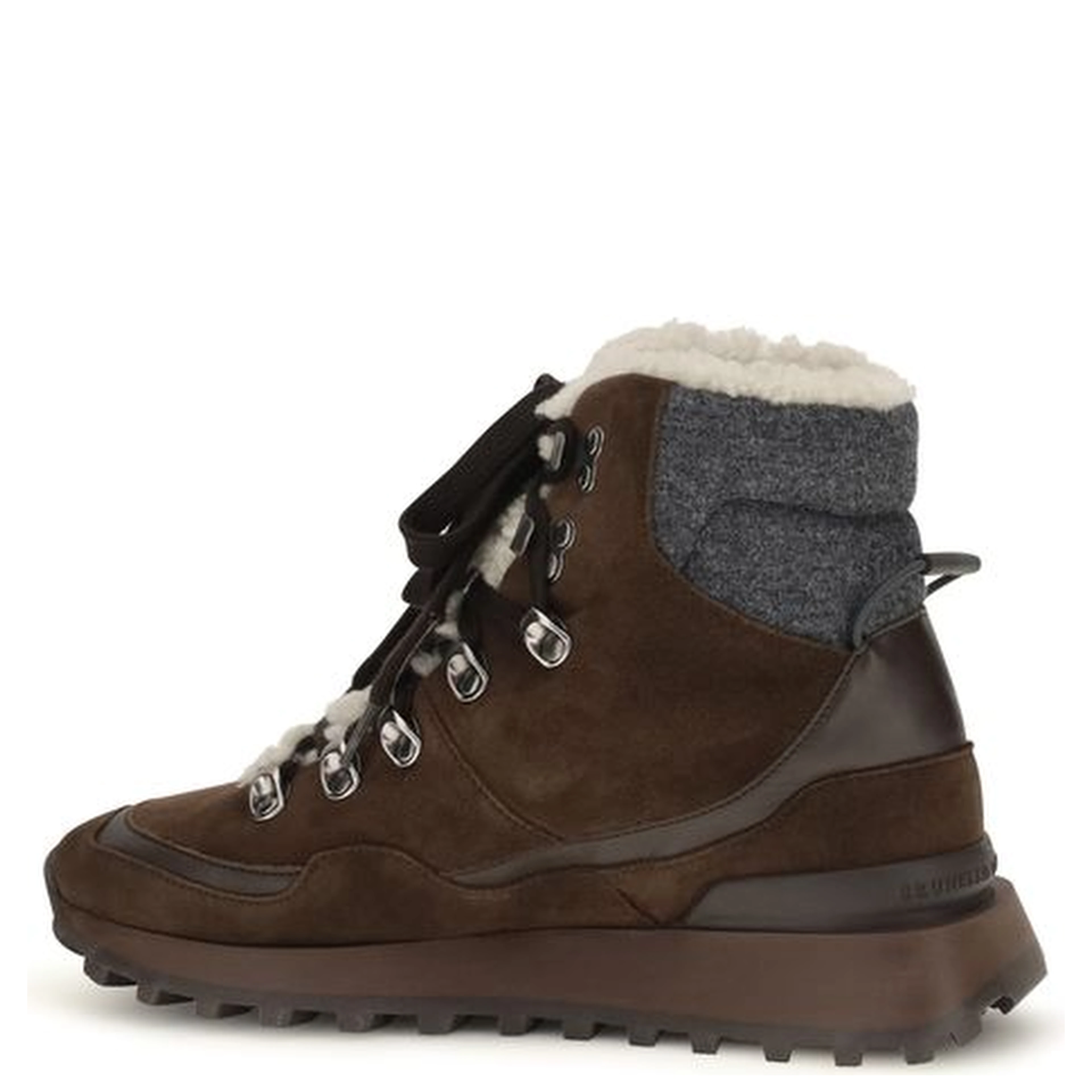 Brown Suede Leather Lace-Up Boots