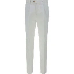 White Cotton Casual Pants